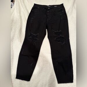 Judy Black Distressed Boyfriend Jeans